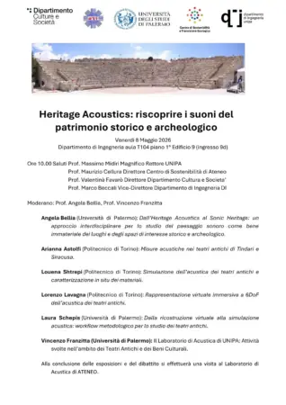 Conference: Heritage Acoustics – Rediscovering the Sounds of Historical and Archaeological Heritage 2 Conference Heritage Acoustics – Rediscovering The Sounds Of Historical And Archaeological Heritage